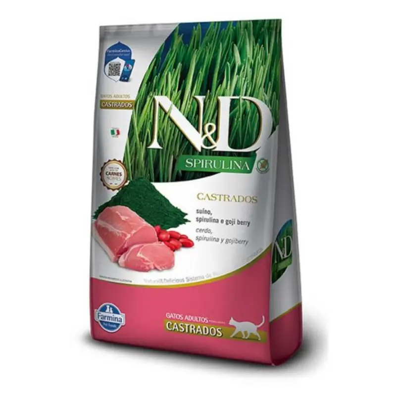 N&D Espirulina Gato Castrado Cerdo 1,5 kg