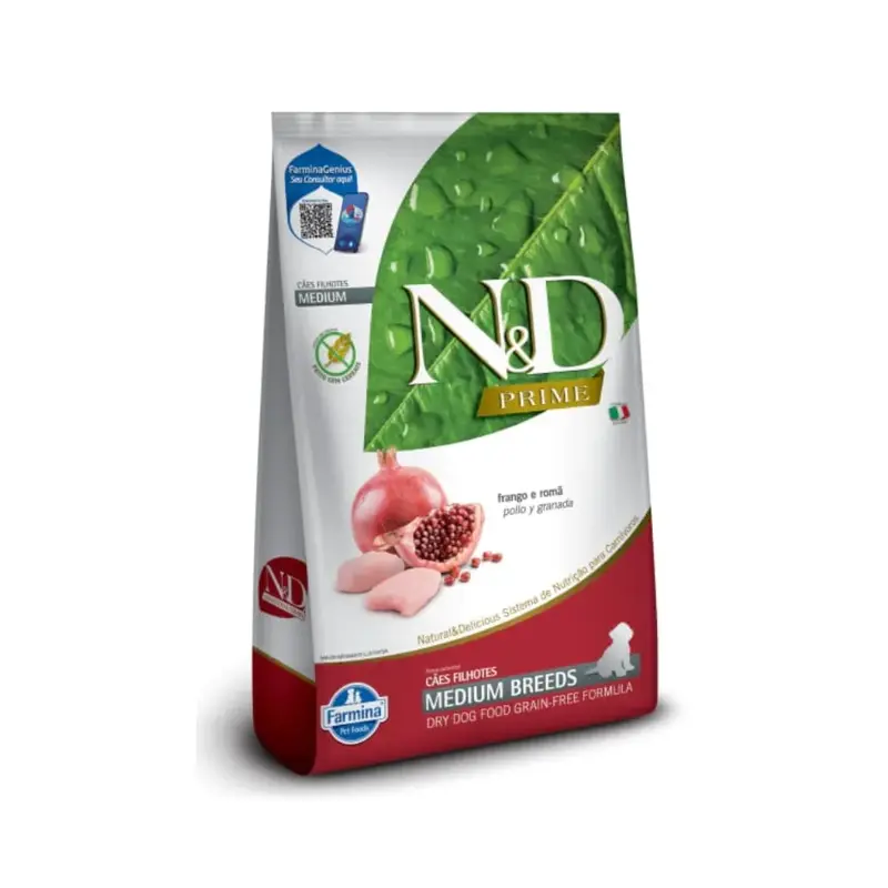 N&D Prime Perro Cachorro Medium Breeds Pollo y Granada 2,5 kg