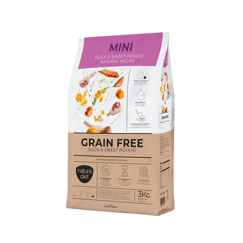 Natura Diet Grain Free Mini Pato y patata pienso para perros