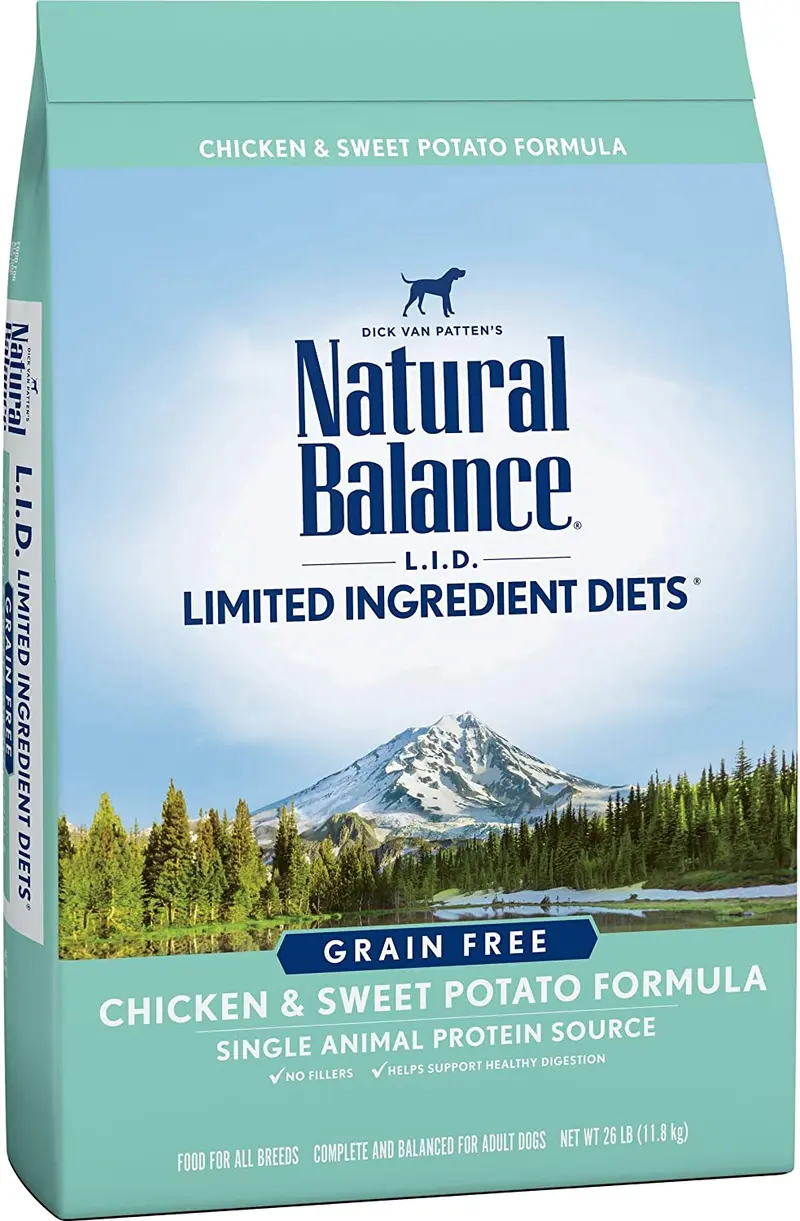 Natural Balance L.I.D. Alimento seco para perros con ingredientes limitados, libre de granos