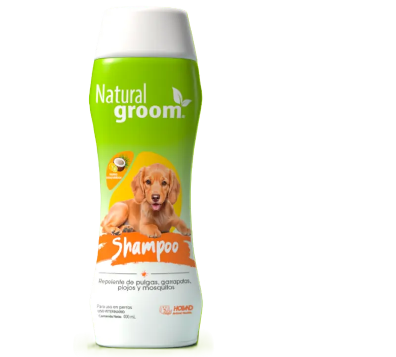 Natural Groom Shampoo 400 mL (Repelente pulgas, garrapatas, piojos y mosquitos )