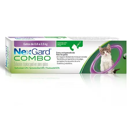 NexGard COMBO Spot-On Gatos 0.8 - < 2.5 kg (Interno y externo)