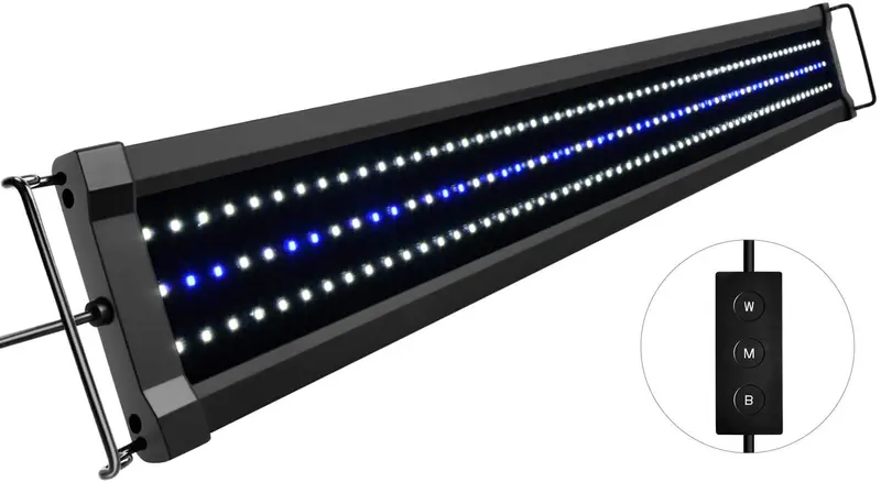 NICREW ClassicLED Gen 2 Luz para acuario, luz LED regulable para tanque de peces con control de 2 canales, LED blanco y azul, alta salida