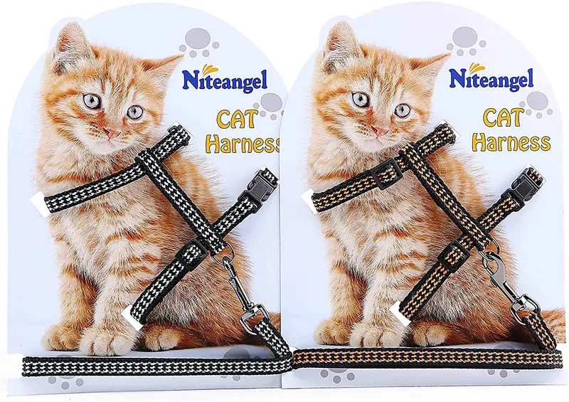 Niteangel - Juego de arnés y correa ajustables para gato (2 unidades)