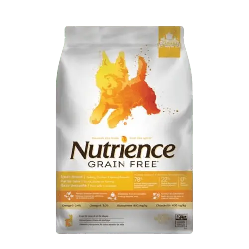 Nutrience Grain-Free "Small Bites" Pollo Pavo Arenque Perros 5kg