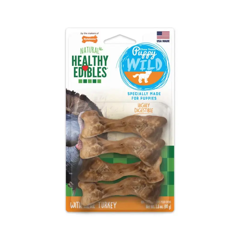 Nylabone Healthy Edibles Puppy Wild Pavo 4 und 80 g