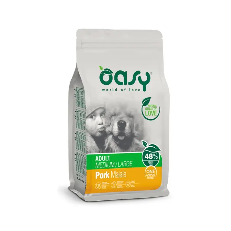 Oasy One Animal Protein  Perro Adult Medium/Large Pork 12 kg