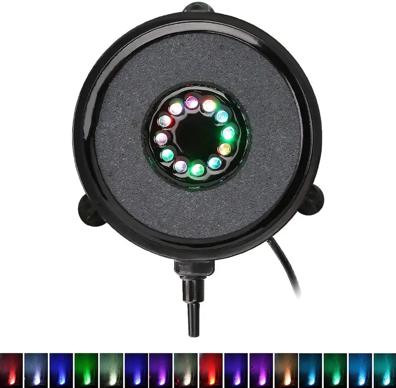 OIIKURY Lámpara de acuario de burbujas sumergible para pecera, luz LED que cambia de color, lámpara de burbuja de aire submarina
