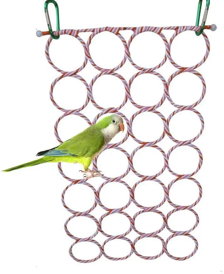 Old Tjikko Columpio de pájaros, jaula de loro, juguete colgante con espejo para canarios, cacatúas, cacatúas, cacatúas, cacatúas, cacatúas, loros africanos