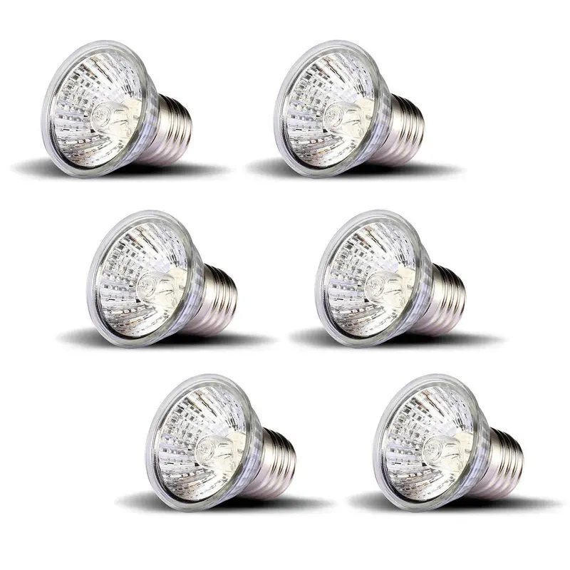 OMAYKEY - Paquete de 6 lámparas solares de 50 W UVA + UVB de espectro completo para bañarse en el sol / bombilla/luz para reptiles de lagarto y anfibios