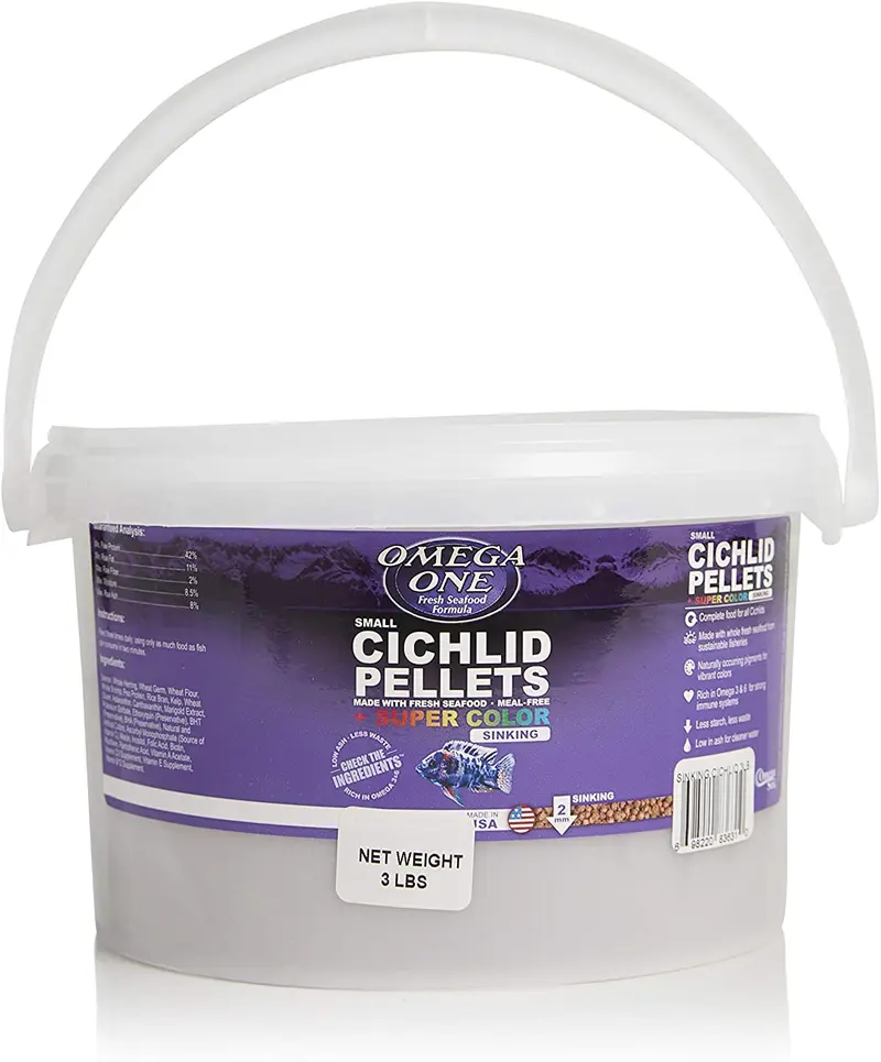 Omega One Super Color Cíclidos Pellets Pequeño hundimiento