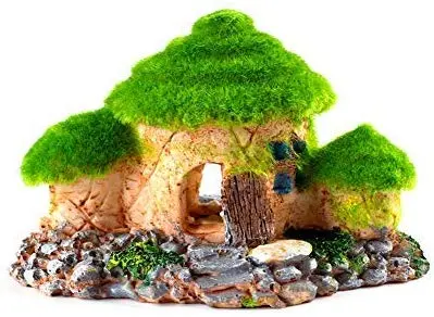 OMEM – Casas de reptiles con pequeños animales escondidos y cuevas de piedras decorativas de resina para paisajismo – Suministros de reptiles para plantas