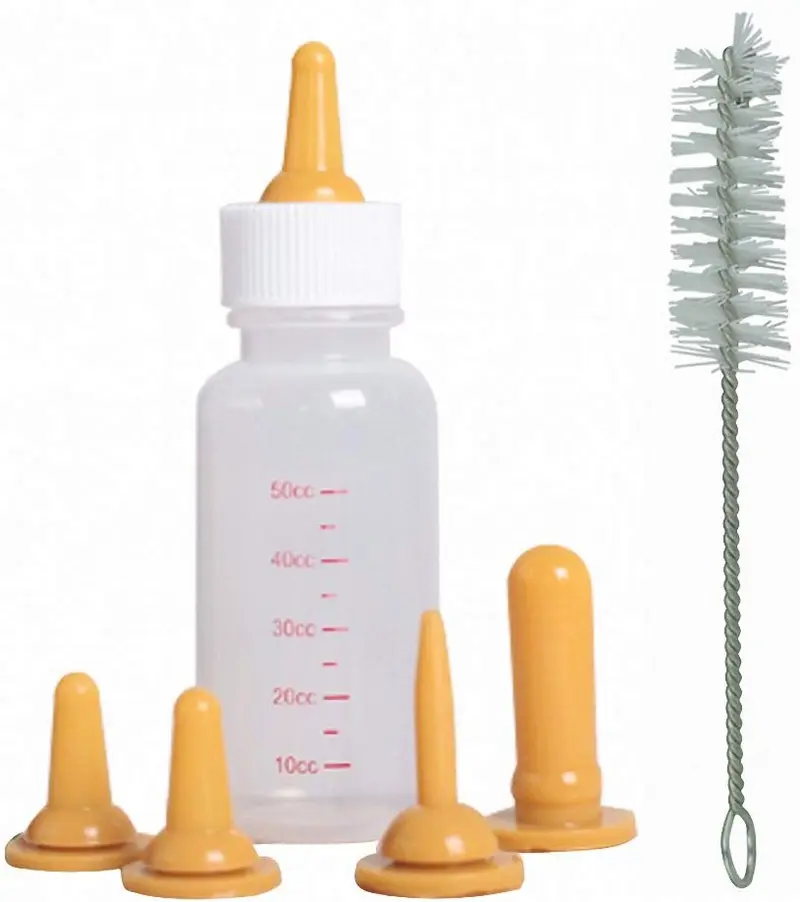 omem Pet botella de lactancia, Kits de botella pezón de repuesto para recién nacido gatitos de lactancia, Gatitos, cachorros, conejos, animales pequeños, Amarillo