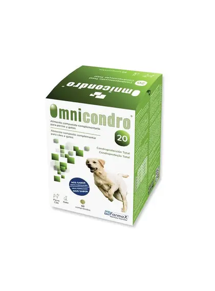 Omnicondro 20 Condroprotector Perro | Articulaciones y Artrosis | 60 Comprimidos