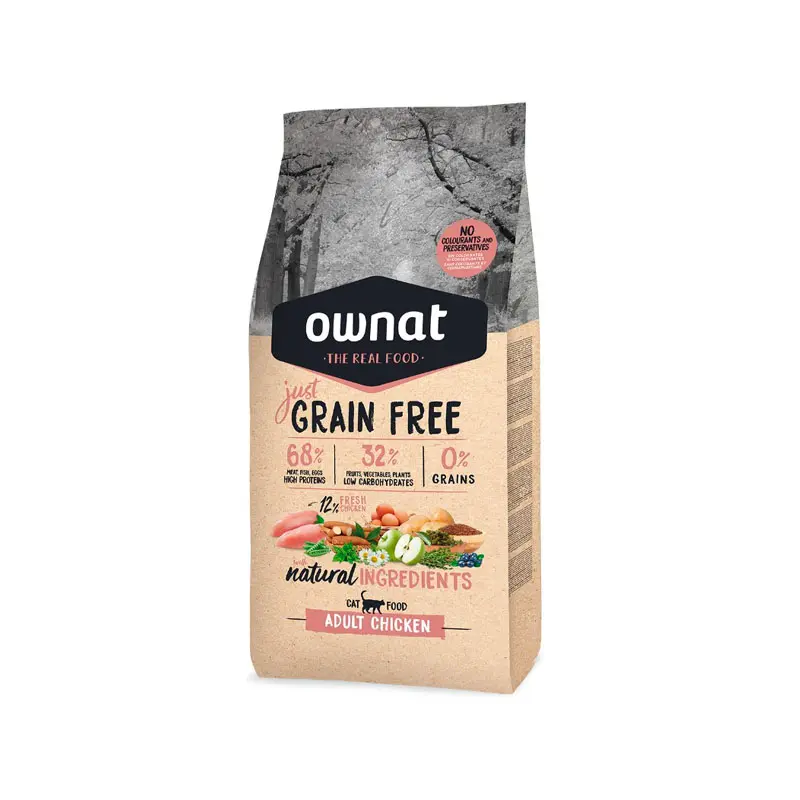Ownat Just Grain Free Adult Chicken pienso para gatos