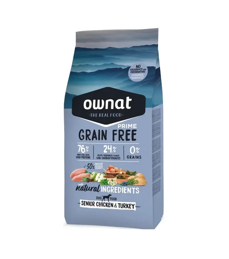 Ownat Prime Grain Free Senior Pollo y Pavo