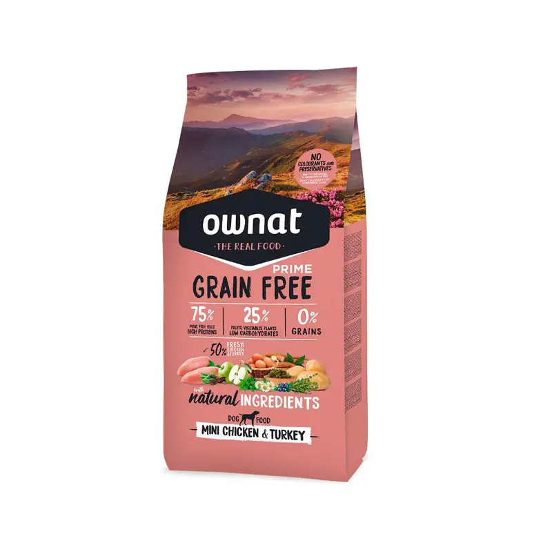 Ownat Prime Mini con pollo y pavo pienso para perros