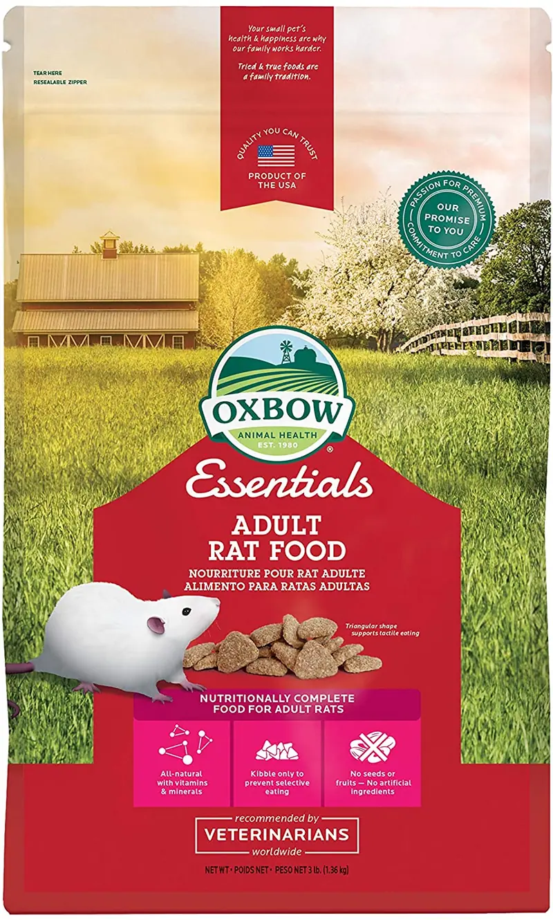 Oxbow Essentials - Comida para ratas para adultos, bolsa de 3 libras