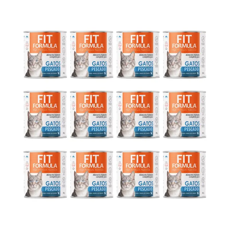 Pack 12 Latas Gato Fit Formula Sabor Pescado