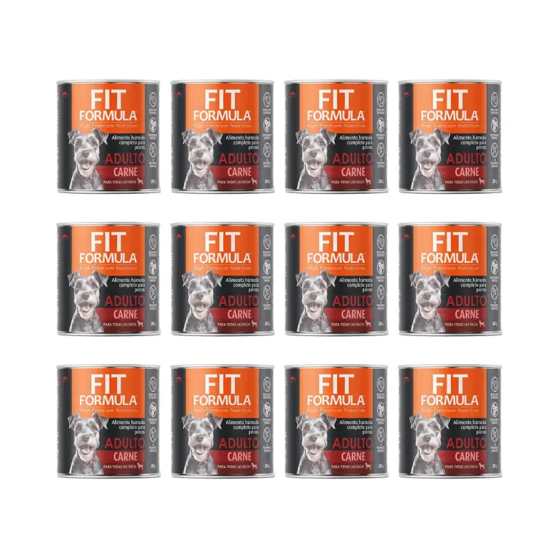 Pack 12 Latas Perro Fit Formula Sabor Carne