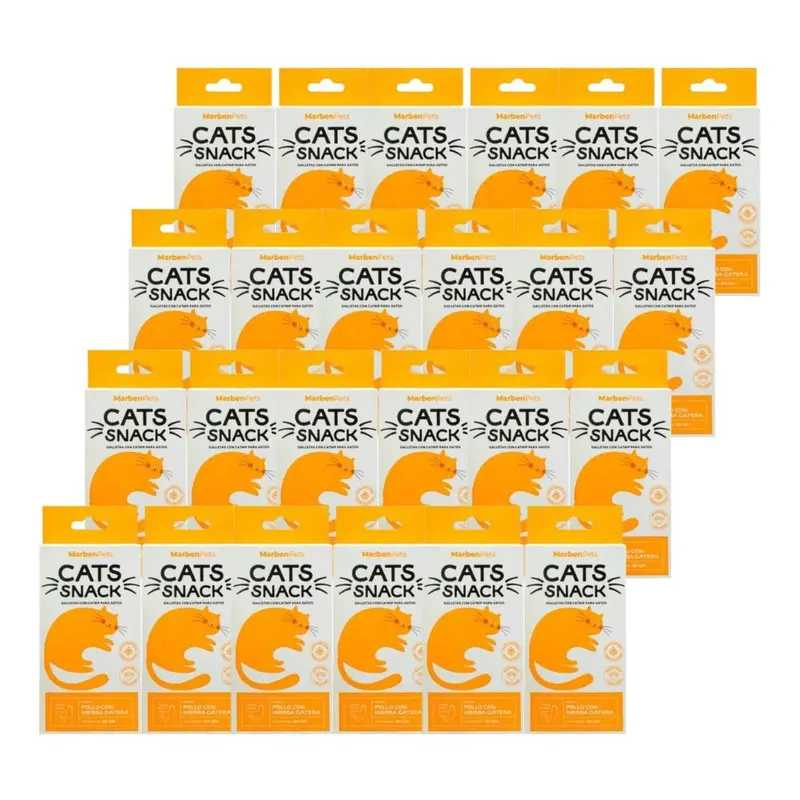 Pack 24x Cats Snack Hierba Gatera Pollo 80g
