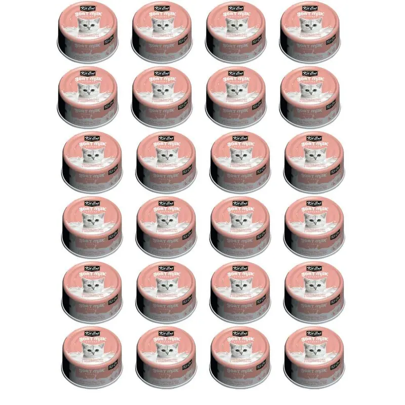 Pack 24x Kit Cat Goat Milk Gourmet Tuna & Salmon 70Gr