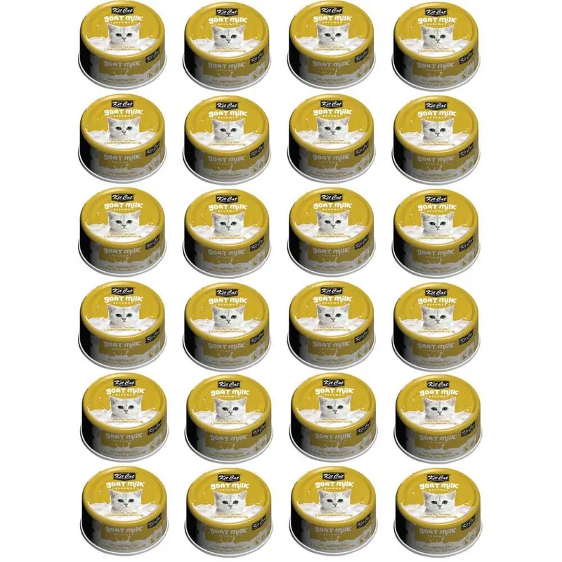 Pack 24x Kit Cat Goat Milk Gourmet Tuna & Smoked Fish 70Gr