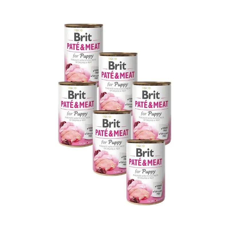 Pack 6x Lata Brit Paté & Meat Puppy 400 g