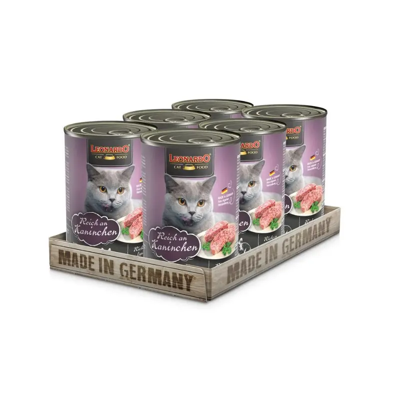 Pack 6x latas Leonardo Quality Seleccion Conejo 400gr