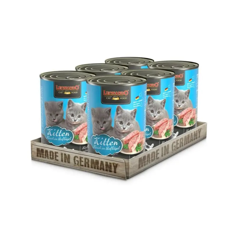 Pack 6x Leonardo Latas Quality Seleccion Kitten 400gr