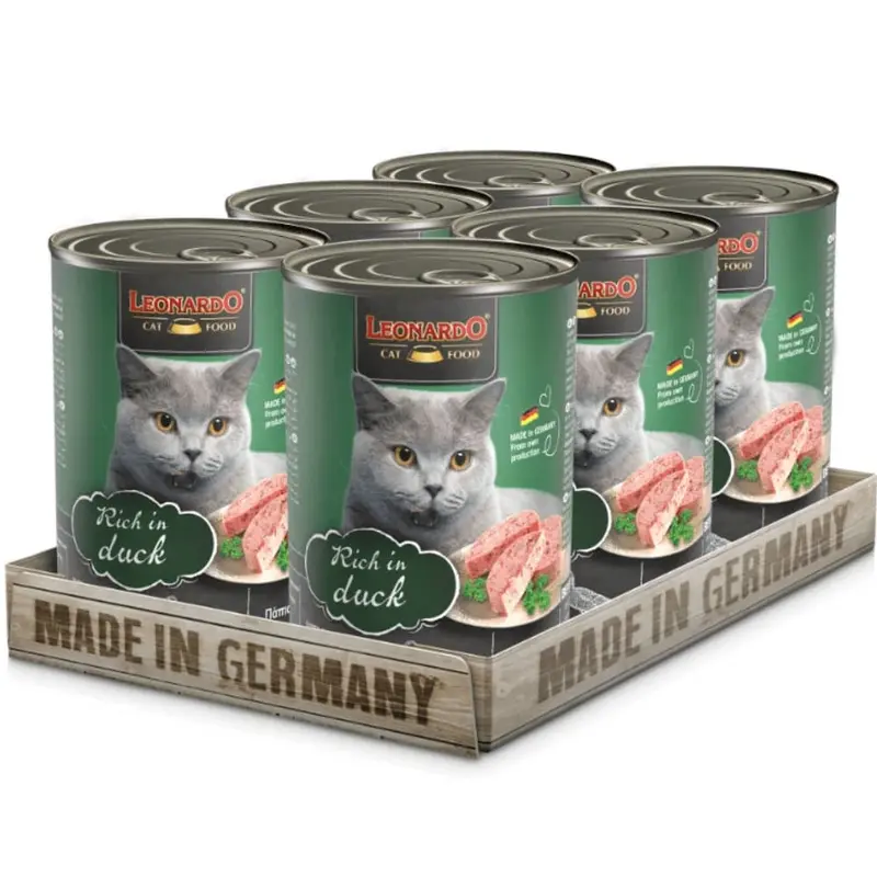 Pack 6x Leonardo Latas Quality Seleccion Pato 400gr