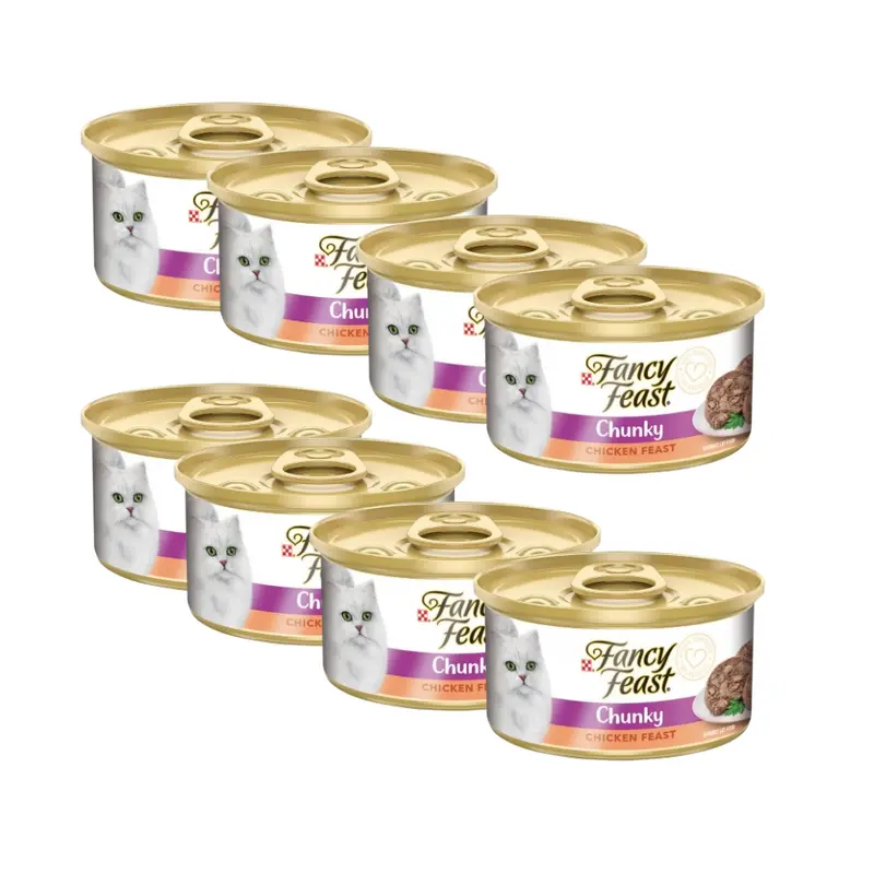 Pack 8x Fancy Feast Lata Chunky Pollo 85 g