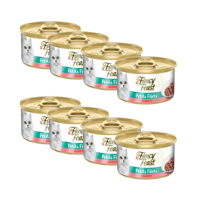 Pack 8x Fancy Feast Lata Grilled Salmon 85 g