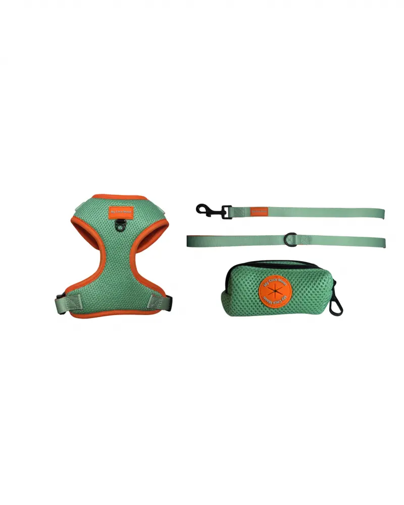 Pack Ahorro Arnés Ajustable para perro + Correa + Portabolsas Fresh Mint