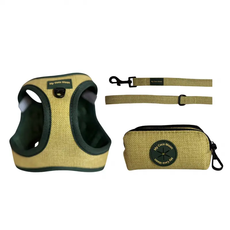 Pack Ahorro Arnés Body para perro + Correa + Porta Bolsas doble ECO Green