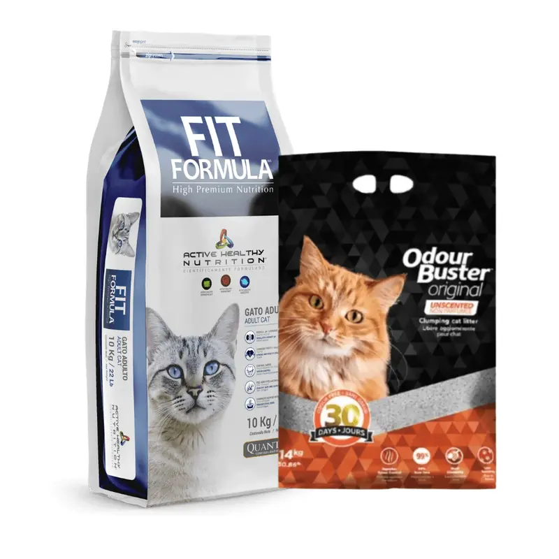 Pack Alimento Fit Formula Gato + Arena Odour Buster 14Kg