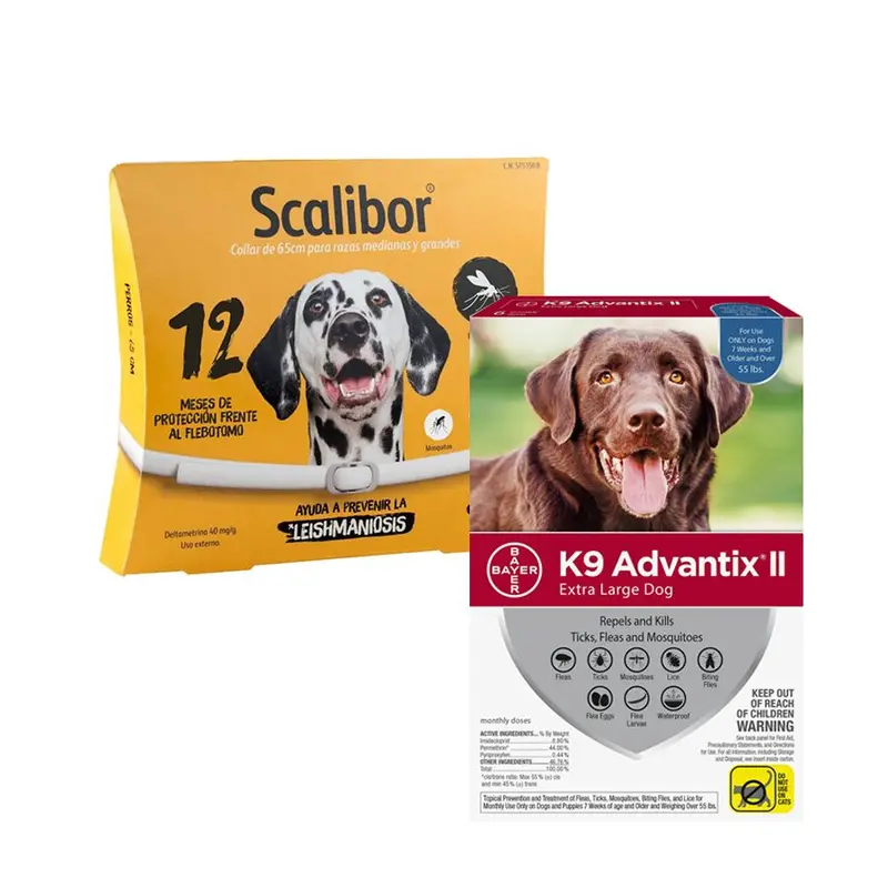 Pack Antiparasitario Perros Grandes | Scalibor 65 cm + Advantix 4 Pipetas 25-40 kg