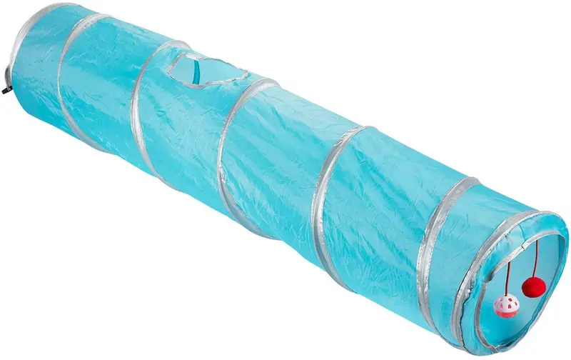 Pack de 1 Pet Agility Juego Túnel Tubo accesorio regalo – Pet Juguete de formación para pequeñas mascotas, perros, gatos, conejos, Teal – 47 x 9.75 inches