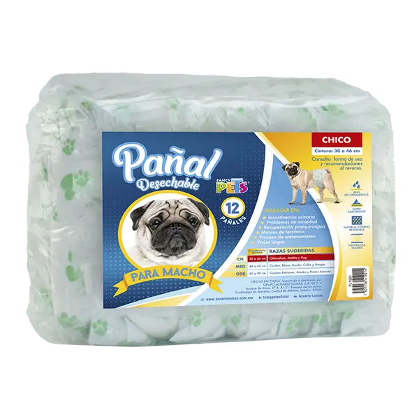Pañal Especial para perro Macho tamaño Chico ( 30-46 cm )