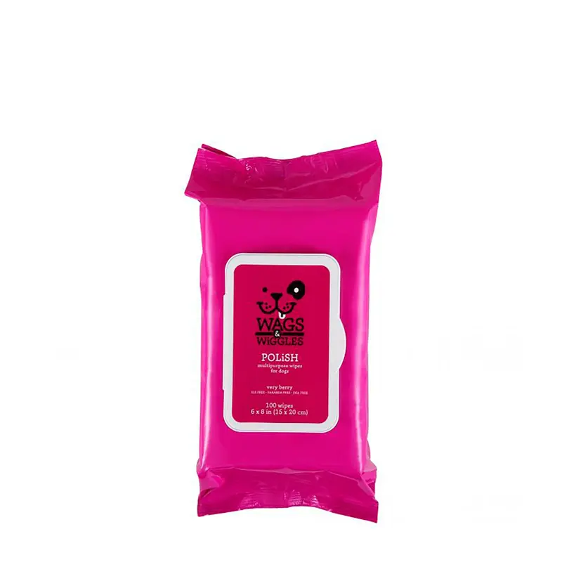 Pañitos Para Perros  Wags Wiggles Cereza  100 Uds