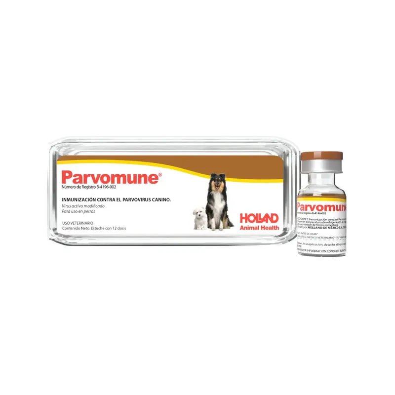 Parvomune ( VACUNA PARVOVIRUS )  12 DOSIS REQUIERE TRANSPORTARSE EN FRÍO LLAME PARA COTIZAR ENVÍO
