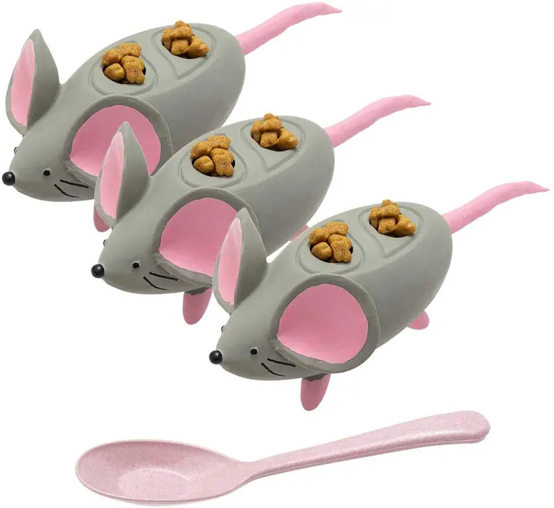 PAWCHIE alimentador de gato para interior – Vaso con forma de vaso de ratón, alimentadores lentos para gatitos interactivos mejorar la inteligencia