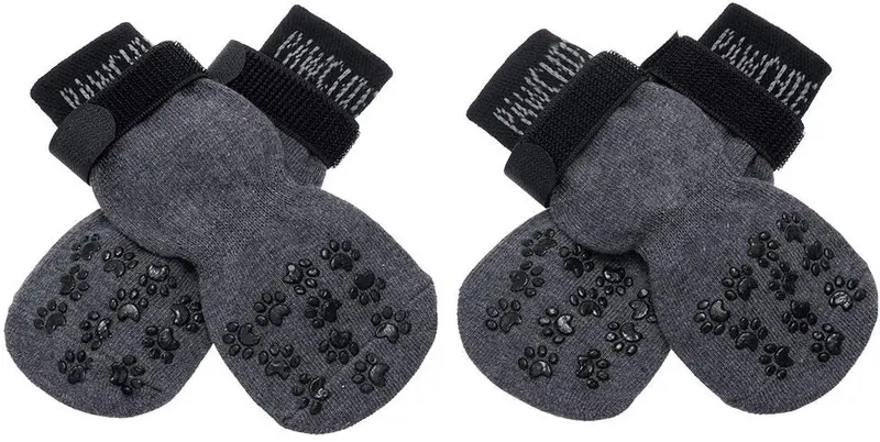PAWCHIE Calcetines para perro para suelo de madera dura con correa interior antideslizante protector de pata para control de tracción