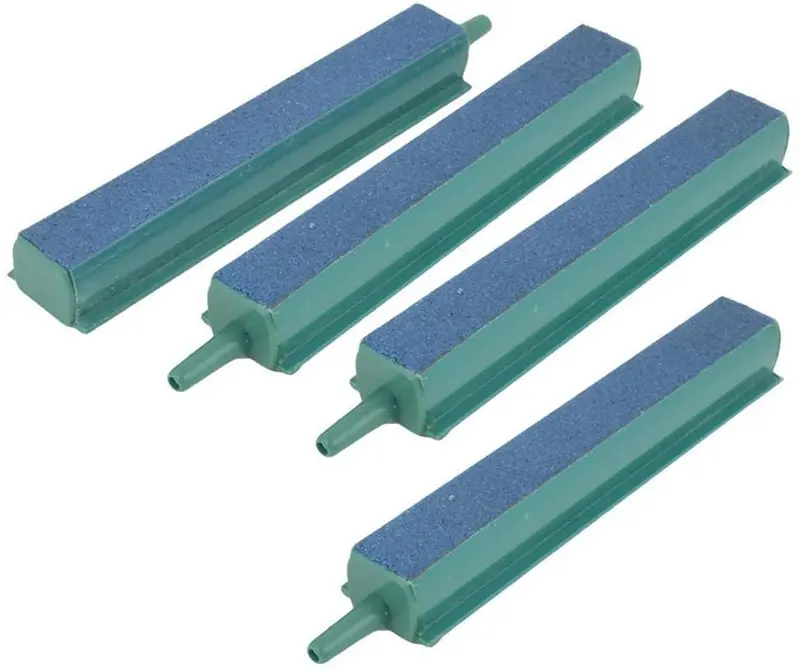 Pawfly Barra de piedra de aire de 4 pulgadas para acuario, tanque de peces, hidroponía, paquete de 4, Azul