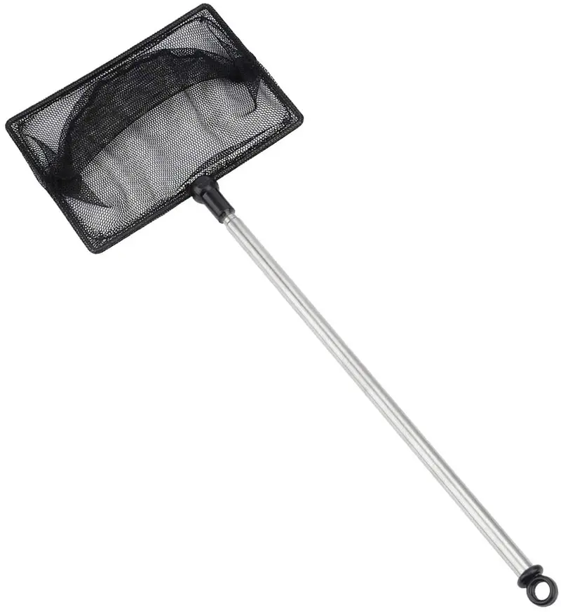 Pawfly - Red de pesca para acuario con mango largo extensible de 9 a 24 pulgadas para pecera Betta