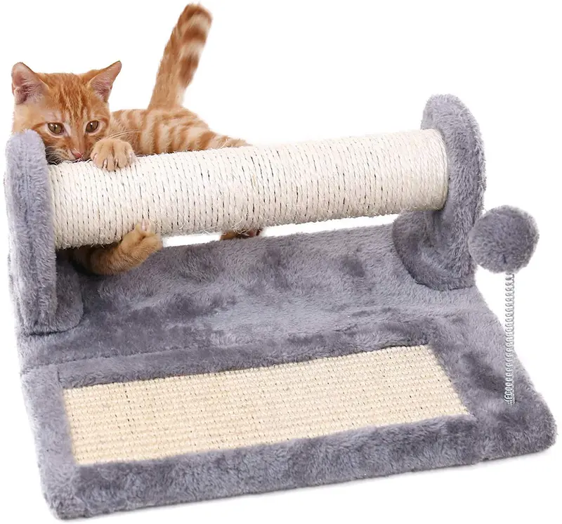 Pawz - Poste y almohadilla para rascar gatos de carretera, con revestimiento de sisal, postes y almohadillas con pelota de juego, ideal para gatitos y gatos