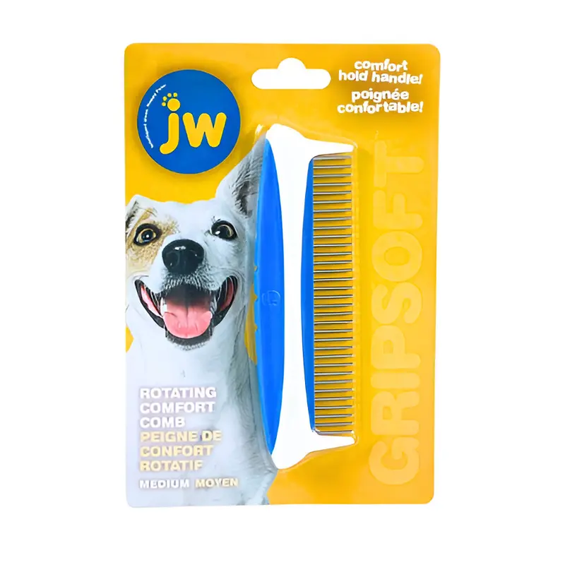 Peine Giratorio Para Perros Azul- 5plg