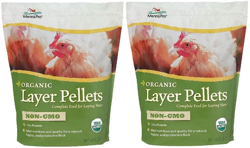 Pellets de capa orgánica Manna Pro | sin OMG y USDA certificado orgánico | 10 libras