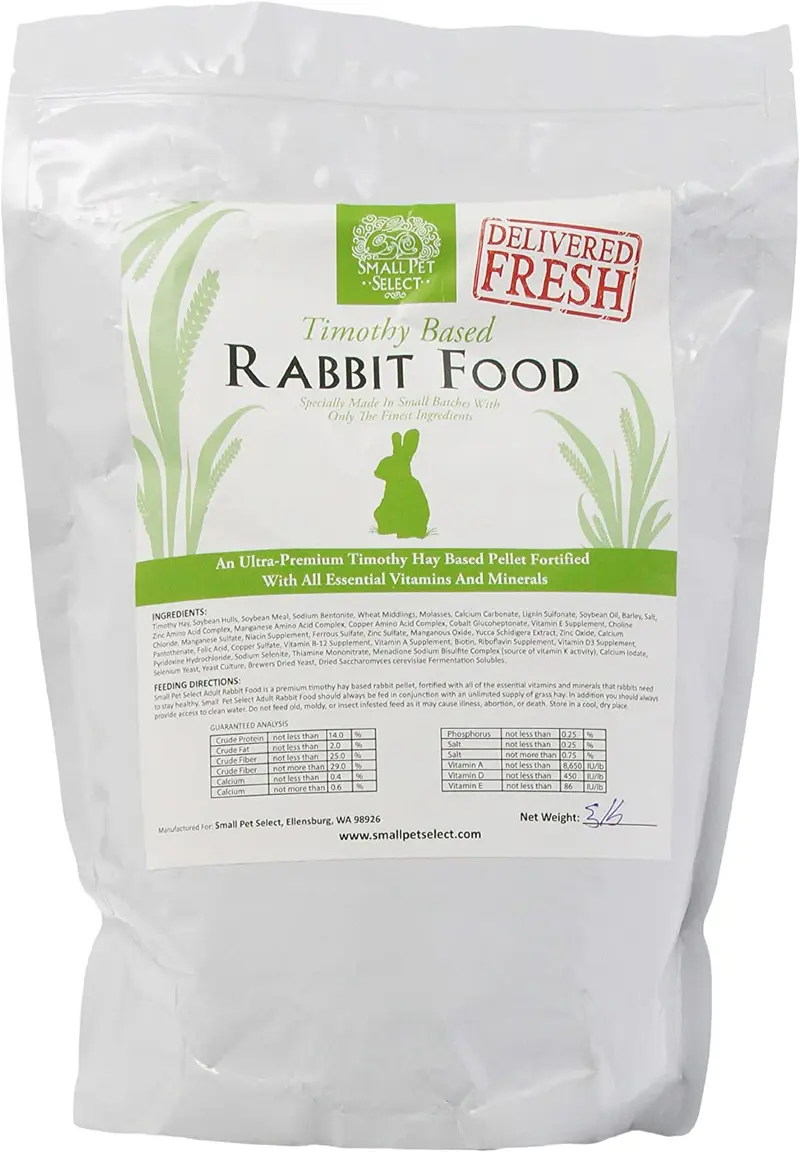 Pellets de comida de conejo para mascotas pequeñas
