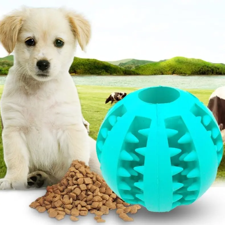 Pelota de Goma Dispensadora de Premios para Perros – Juguete Limpiador de Dientes y Comedero Lento